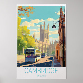 Cambridge Travel Poster - England Wall Art