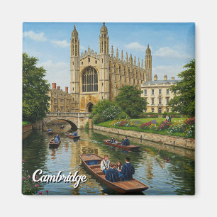 Cambridge University England Travel Punting Magnet
