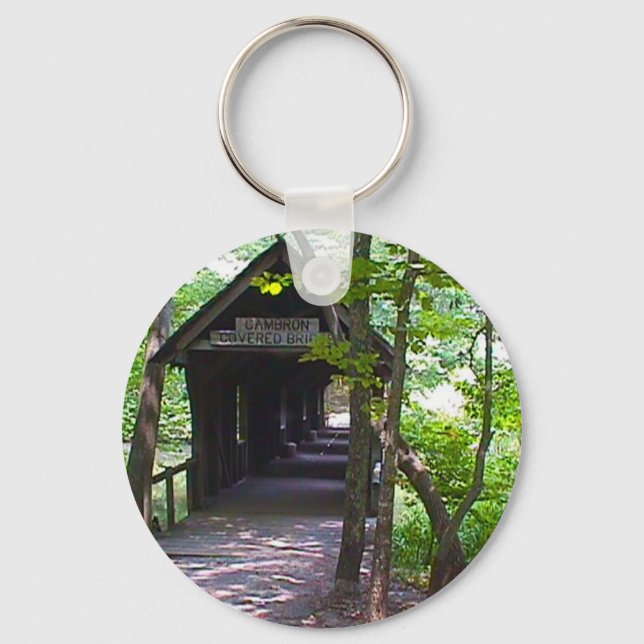 Cambron Covered Bridge, Madison County, Alabama Key Ring (Front)