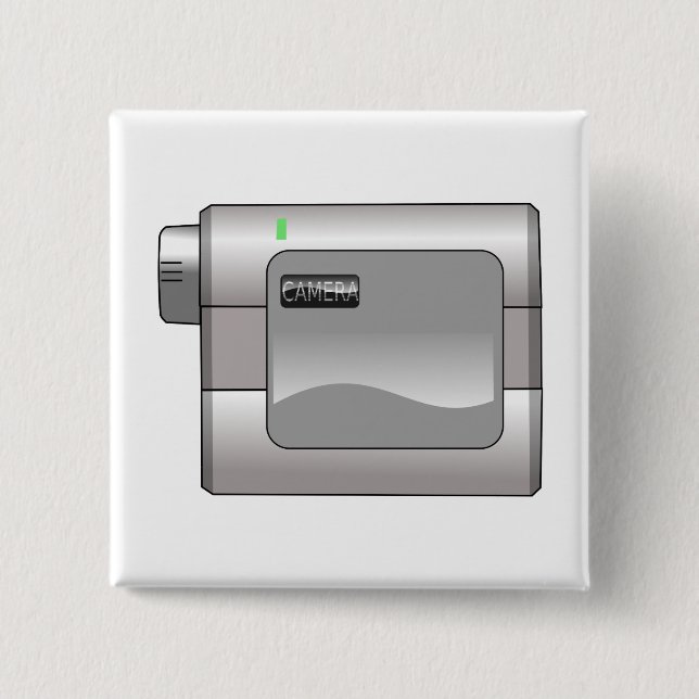 Camcorder 15 Cm Square Badge (Front)