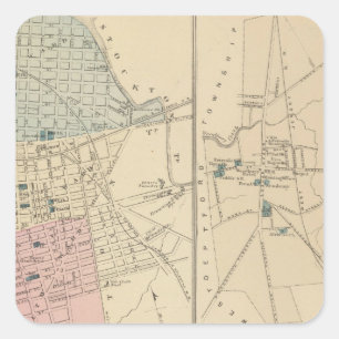 Camden, Atlantic City, Woodbury, Mt Holly Square Sticker