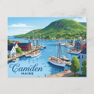 Camden Harbour USA Postcard