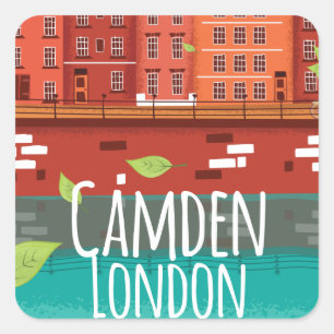 Camden, London vintage travel poster Square Sticker
