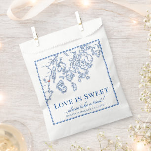 Camden Maine Map Love is Sweet Favour Bag