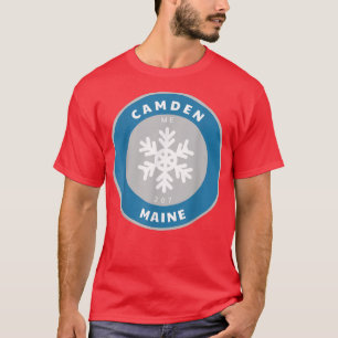 Camden Maine ME Winter Snow Snowflake Badge Souven T-Shirt