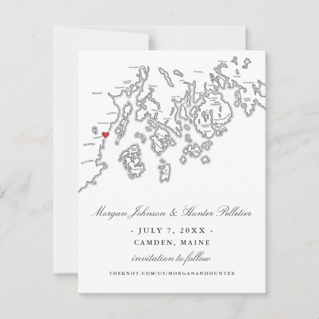 Camden Maine Photo Save the Date - Penobscot Bay (Front)