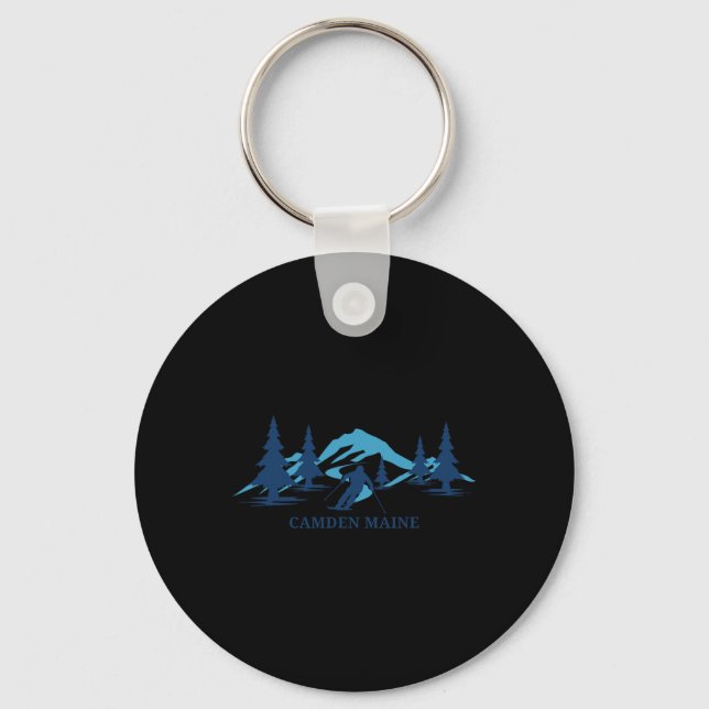 Camden Maine Ski Resort Skiing Skier  Key Ring (Front)