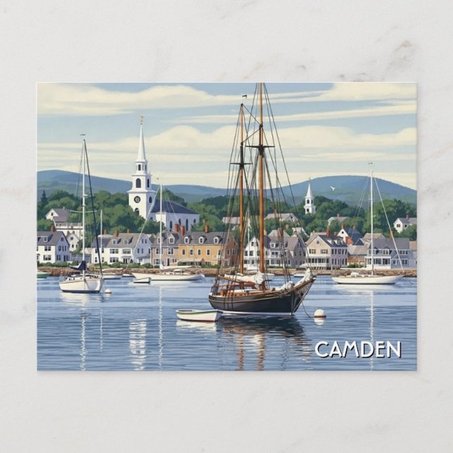 Camden Maine Travel Postcard (Front)
