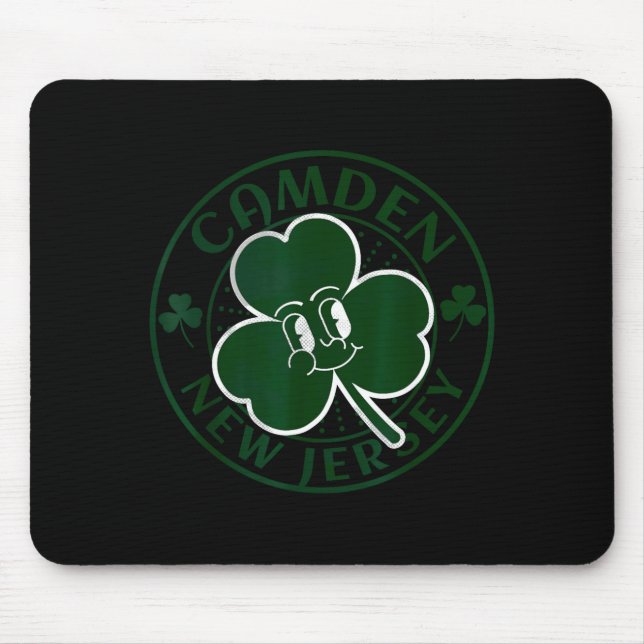 Camden New Jersey Irish Shamrock Nj Retro Souvenir Mouse Pad (Front)