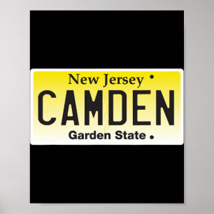 Camden New Jersey Nj Hometown License Plate Graphi Poster