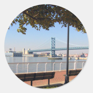 Camden NJ Bridge Classic Round Sticker