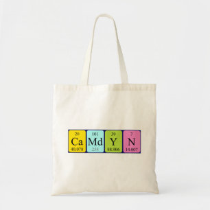 Camdyn periodic table name tote bag