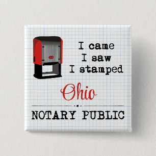 Came Saw Stamped Notary Public Ohio 15 Cm Square Badge