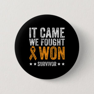 Came We Fought And Won Leukaemia Awareness Survivo 6 Cm Round Badge