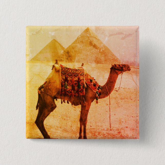 camel aged pyramids 15 cm square badge (Front)
