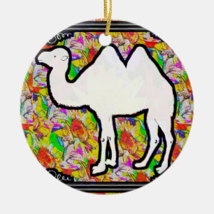 Camel and Flowers Ceramic Tree Decoration