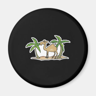 camel and palm trees magnet