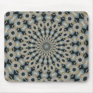 Camel and Teal Kaleidoscope Mouse Pad