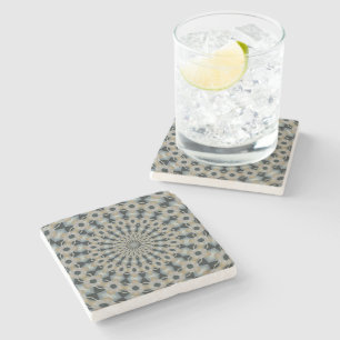 Camel and Teal Kaleidoscope Stone Coaster