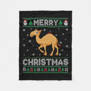 Camel Animal Men Women Kids Ugly Christmas Sweater Fleece Blanket