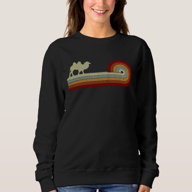 Camel Animal  Men Women Retro Style Distressed Sweatshirt (Front)