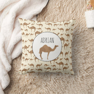 Camel Animal Pattern Custom Name Cushion