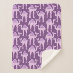 Camel animal patterned purple graphic blanket
