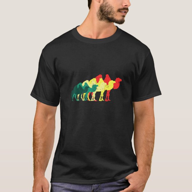 Camel Arabian Camel Animal Camel  Groups Desert T-Shirt (Front)