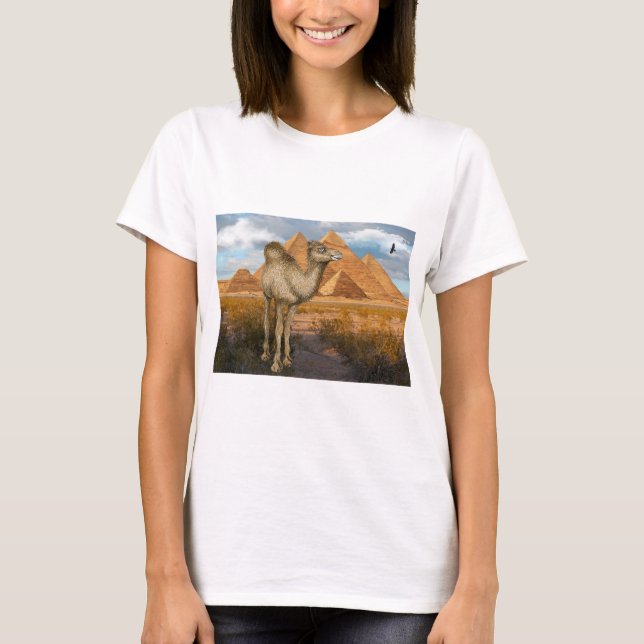 Camel at Giza Pyramids T-Shirt (Front)
