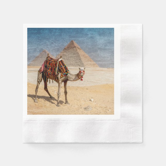 Camel at the Pyramids Napkin (Front)
