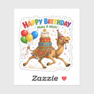 Camel Birthday Celebration Party Illustration