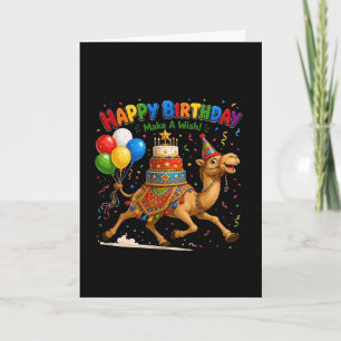Camel Birthday Celebration Party Illustration Card