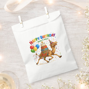 Camel Birthday Celebration Party Illustration Favour Bag