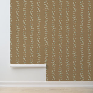 Camel Brown Dots Stripes - Boho Earthy Vibes Wallpaper