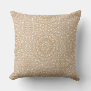Camel Brown Mandala Pattern Design Cushion