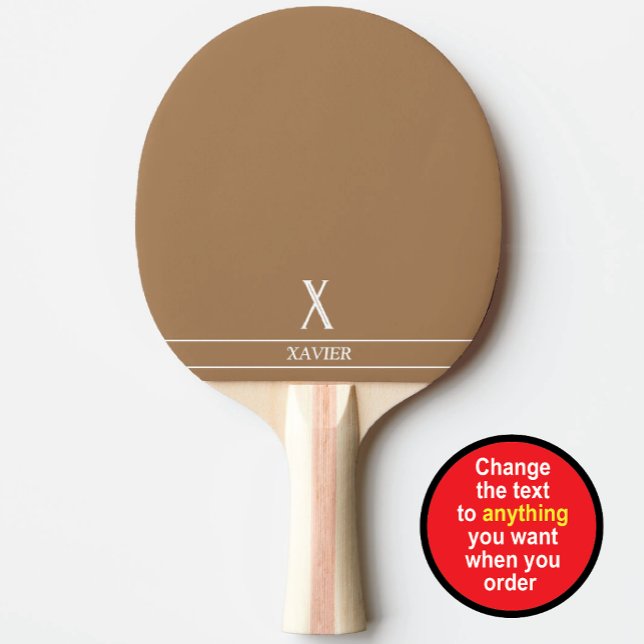 Camel Brown Monogrammed Ping Pong Paddle (Creator Uploaded)