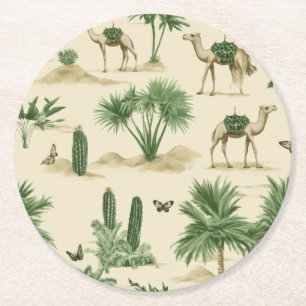 "Camel Caravan Coaster" Round Paper Coaster