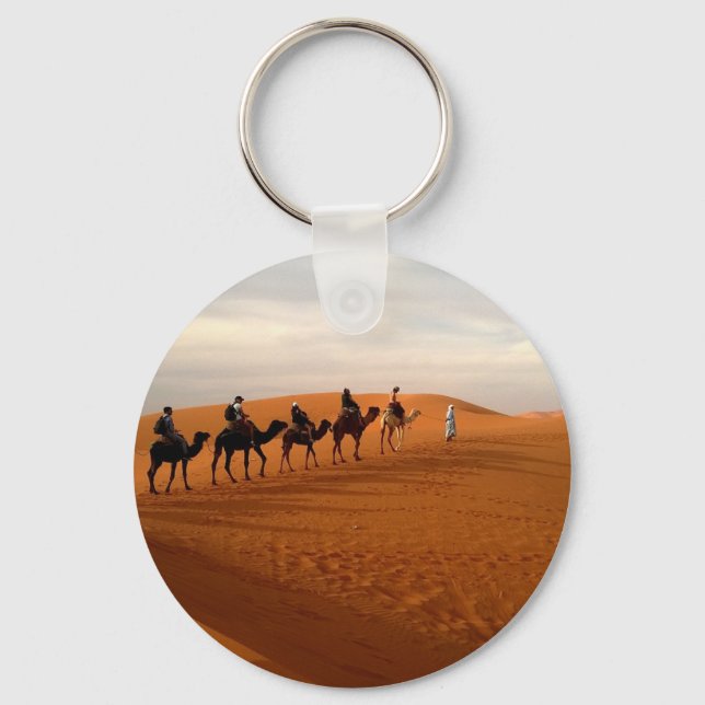 Camel caravan desert beautiful scenery key ring (Front)