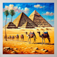 Camel Caravan Egypt Wall Art for Travel & Gift 🐪