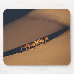 Camel caravan on the desert, Dunhuang, Gansu Mouse Pad
