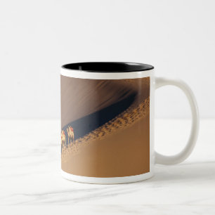 Camel caravan on the desert, Dunhuang, Gansu Two-Tone Coffee Mug
