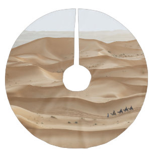 Camel caravan, Sahara sunset, Morocco Brushed Polyester Tree Skirt