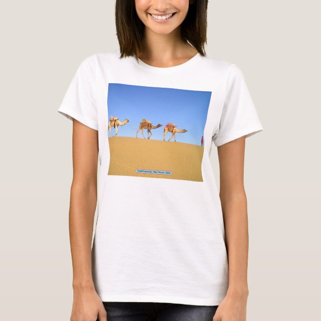 Camel caravan, Thar Desert, India T-Shirt (Front)