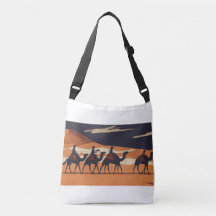 Camel Caravans in desert, Tote bag