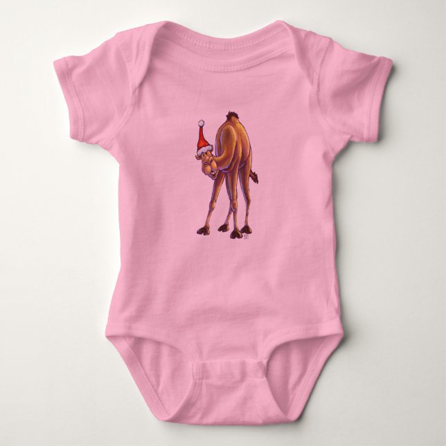 Camel Christmas Baby Bodysuit (Front)