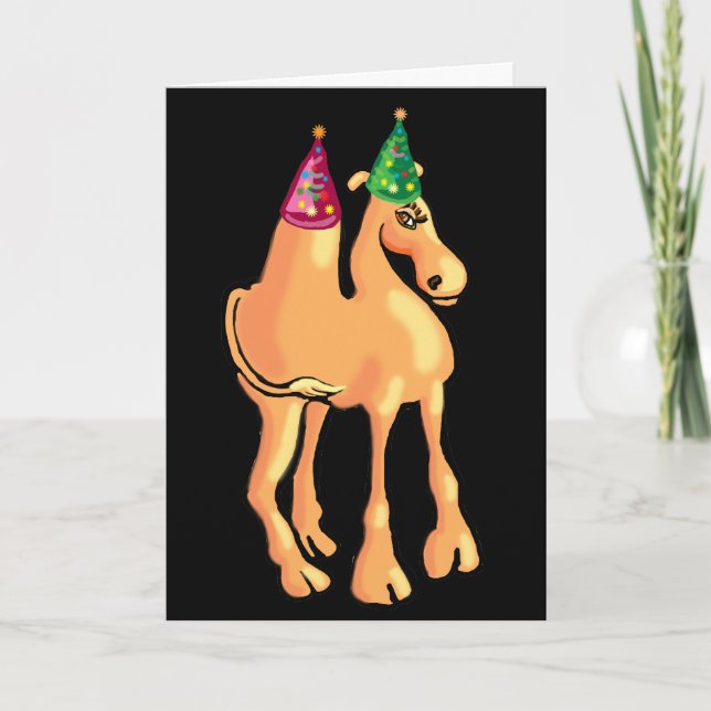 Camel Christmas card or invitation (Front)