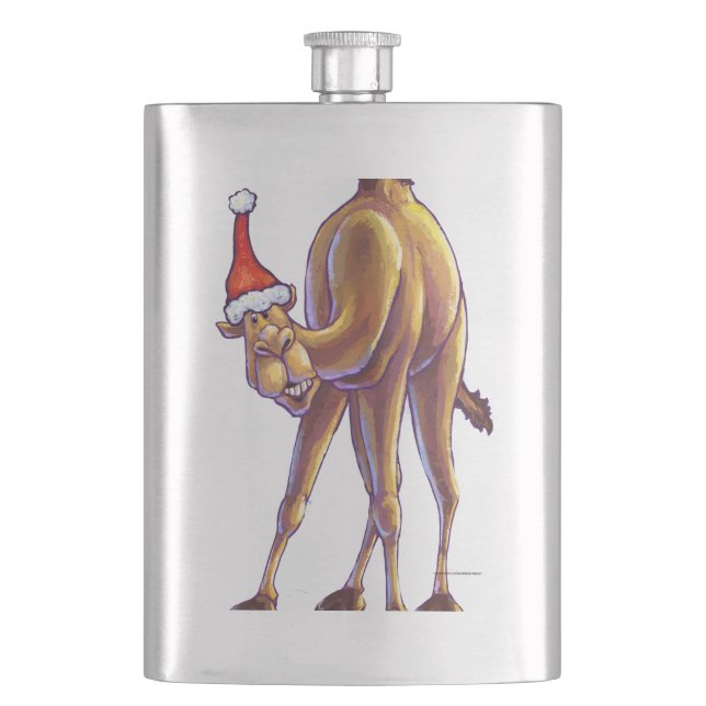 Camel Christmas Hip Flask (Front)