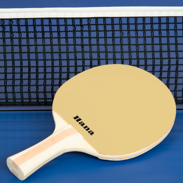 Camel Colour Different Text on Both Sides Ping Pong Paddle (Insitu)