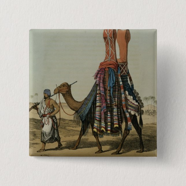 Camel Conveying a Bride to her Husband, engraved b 15 Cm Square Badge (Front)