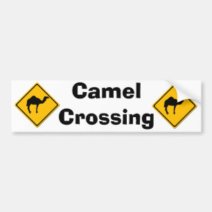 Camel Crossing Bumper Sticker